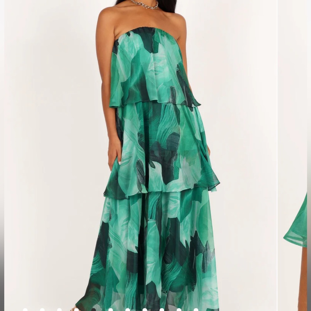 Petal & Pup Strapless Green Dress - Picture 3 of 7